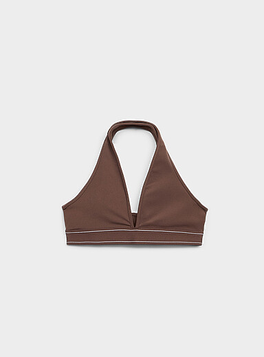 I.FIV5 Chocolate/Espresso Retro crossed-back triangle bra for women
