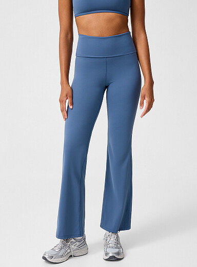 I.FIV5 Blue Folded-waist wide-leg pant for women