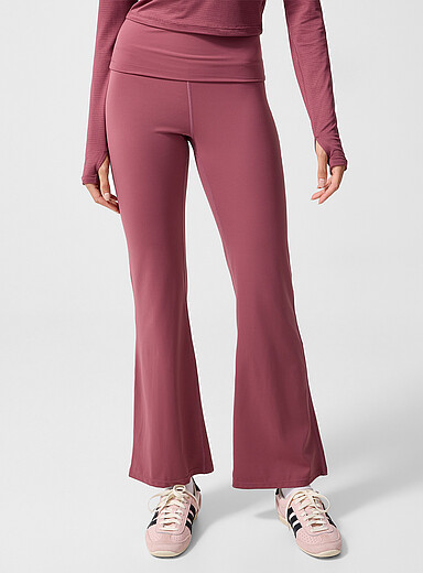 Folded-waist wide-leg pant