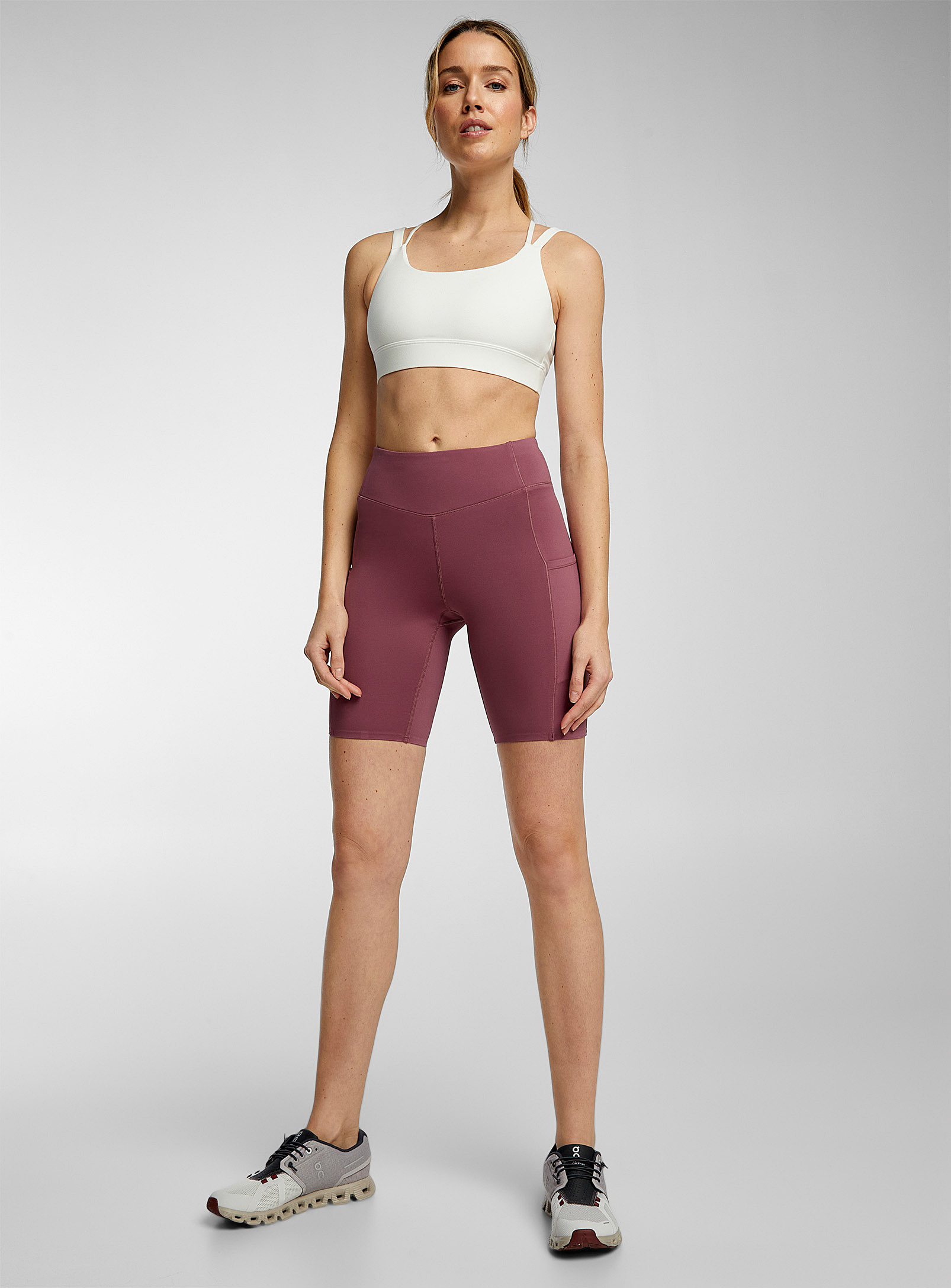 I.fiv5 Mid-thigh Pocket Cycling Short In Dusky Pink