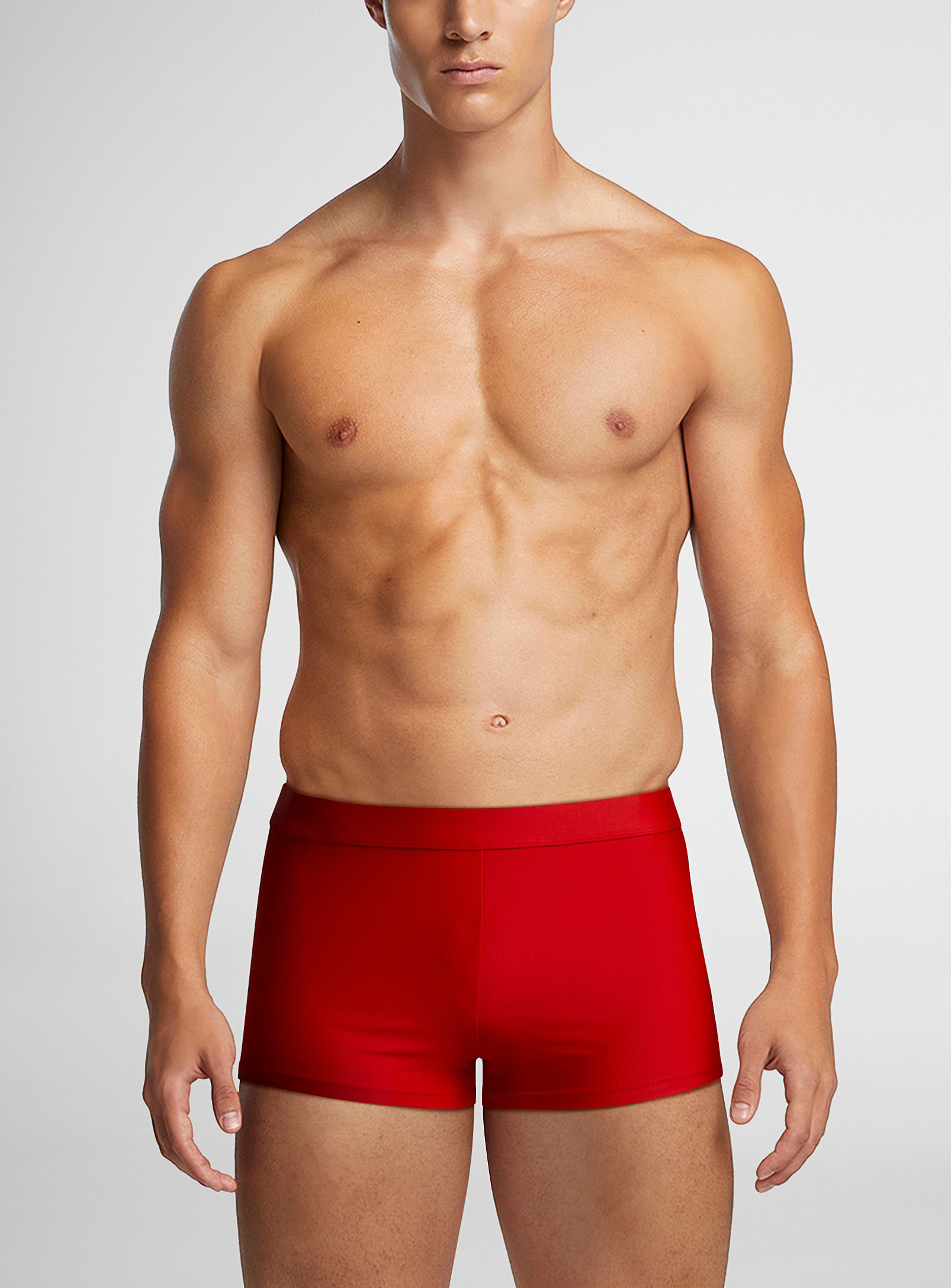 I.fiv5 Monochrome Fitted Swim Trunk In Red