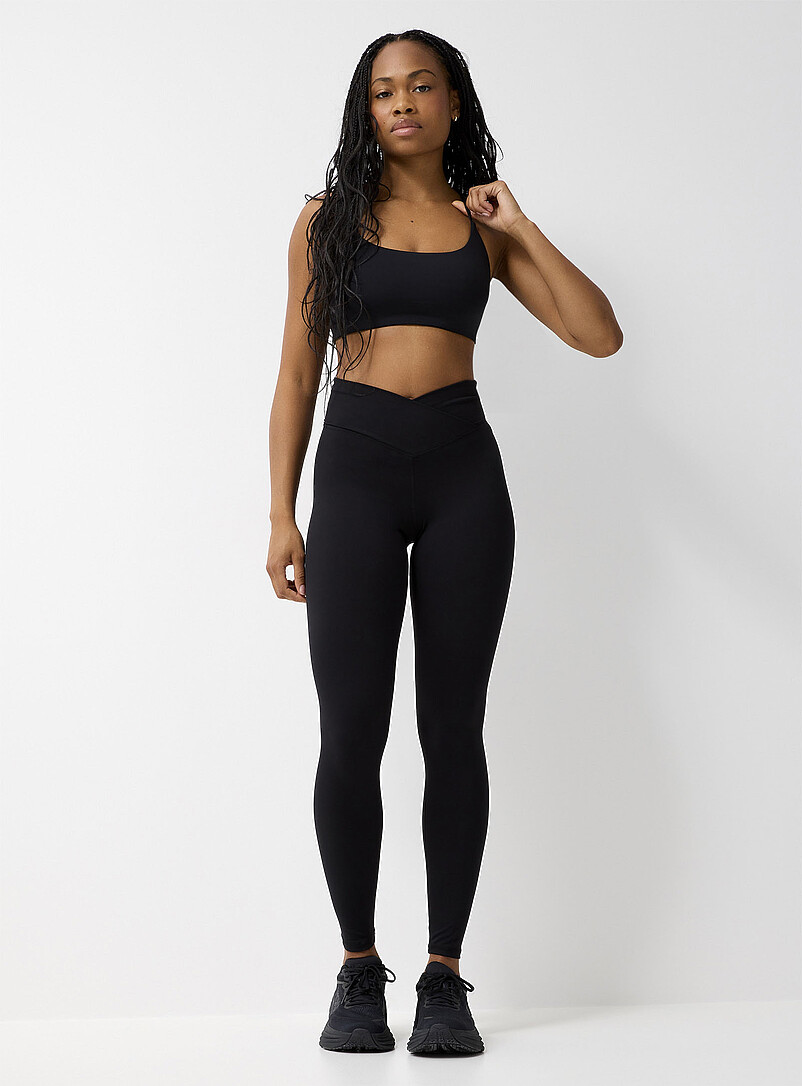 Crossover-waist velvety legging 27" length product image (primary)