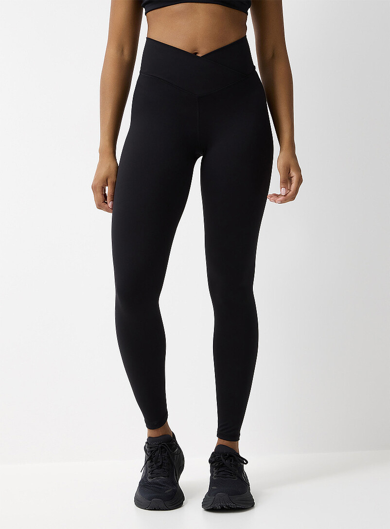 Crossover-waist velvety legging 27" length product image 2