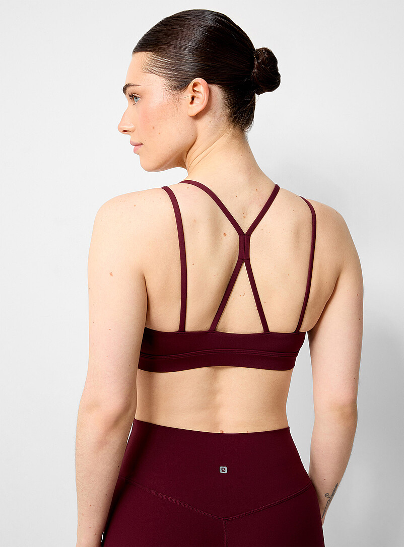 Velvety multi-strap straight-neck sports bra product image 2