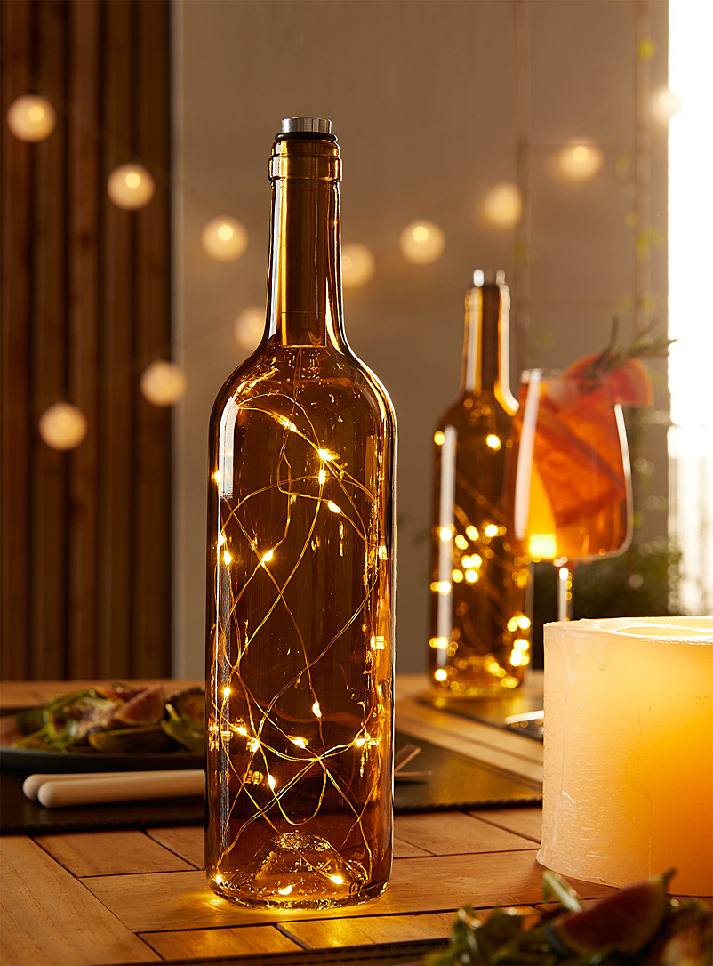Simons Maison: La lanterne bouteille de verre Bronze - Ambre