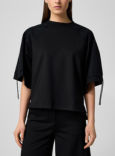 Max Mara Black Poplin tie-sleeves T-shirt for women