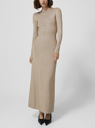 slim fit dress slacks Tight Long Formal Dresses with Gold Embellishments main image 0