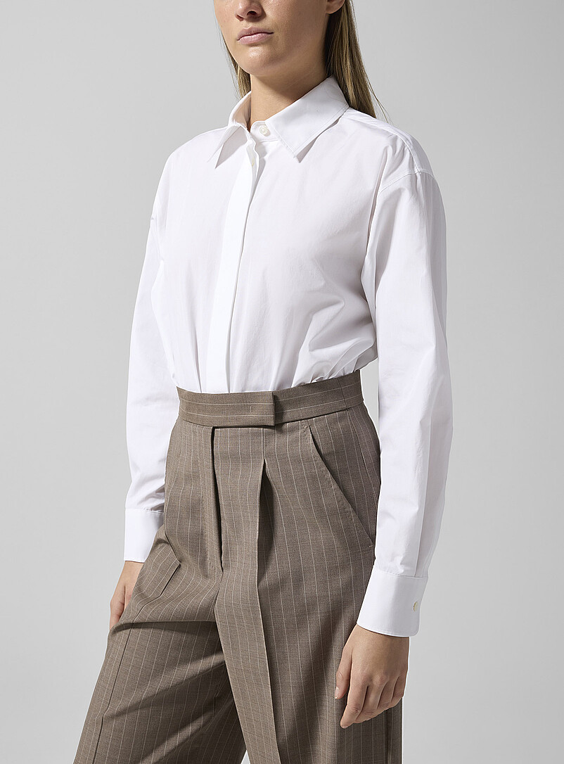 Poplin Shirt-Style Bodysuit