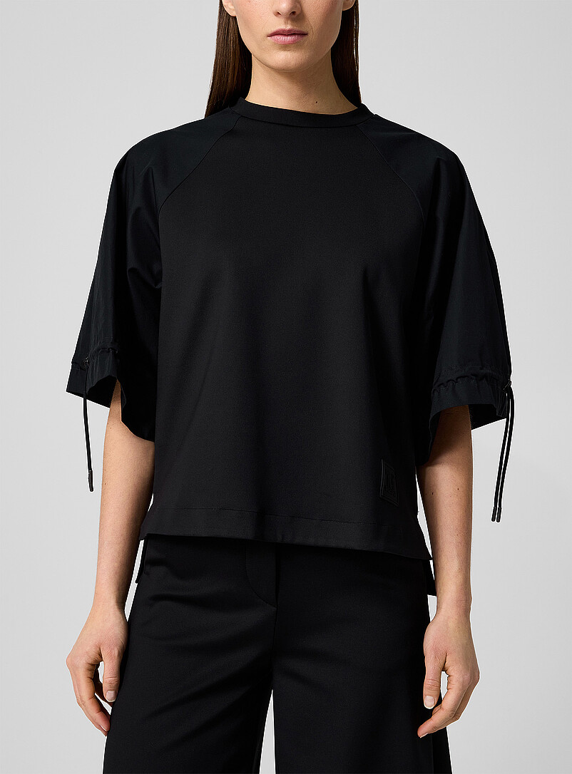 Poplin Tie-Sleeves T-Shirt