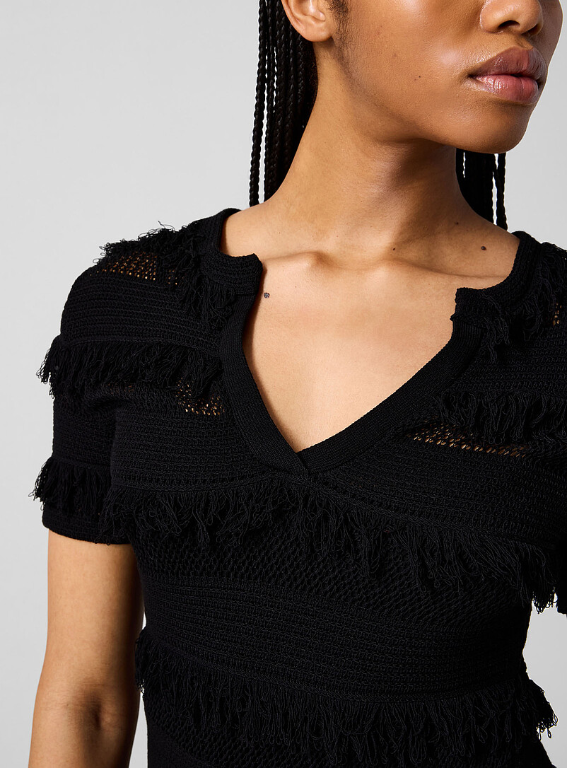 Textured knit and fringes maxi dress product image 2