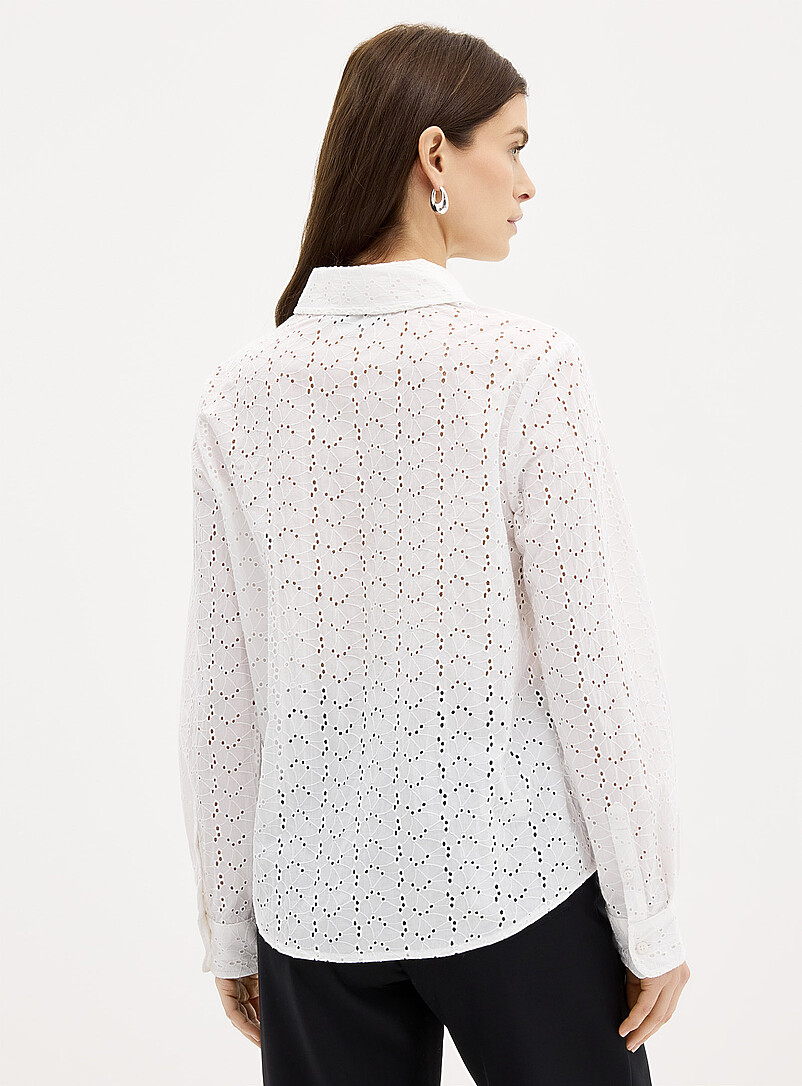 Contemporaine Orange Broderie anglaise shirt for women