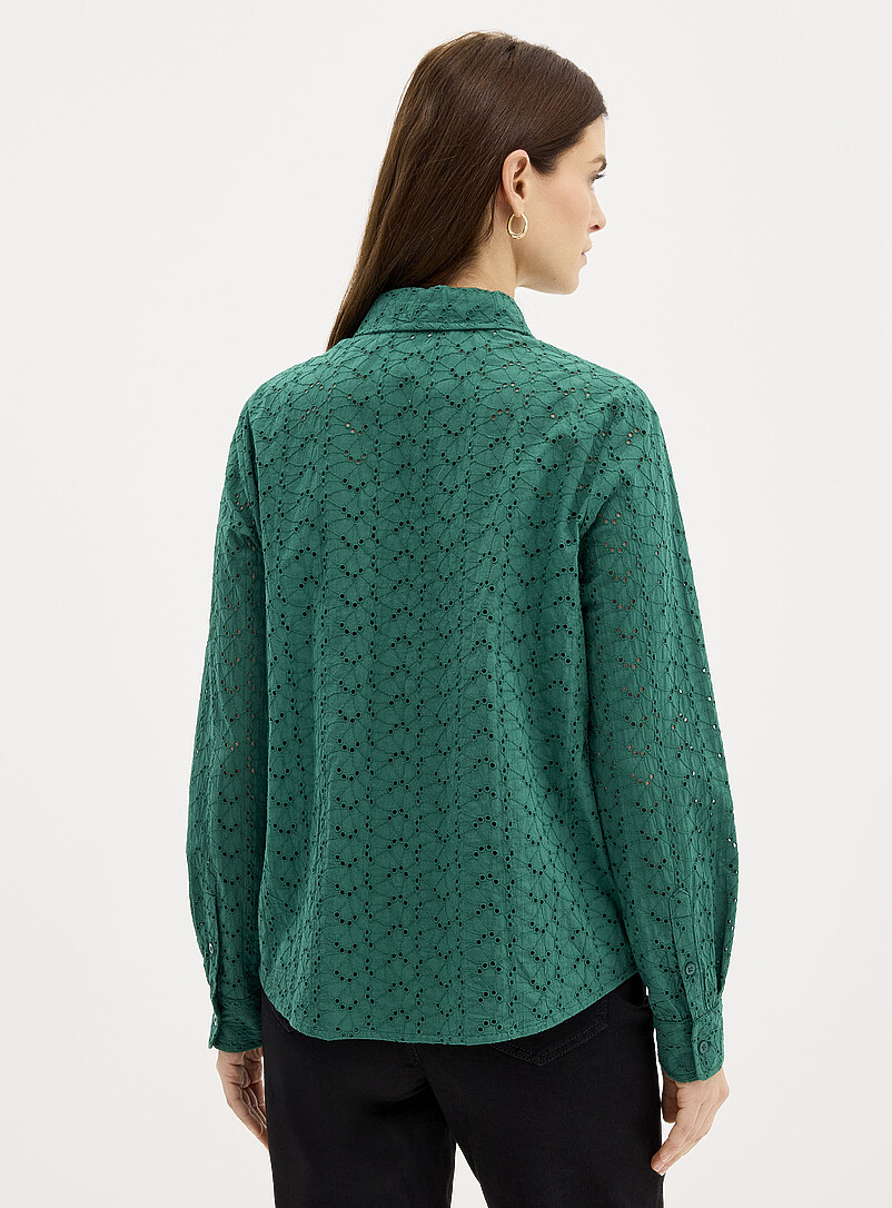 Contemporaine Orange Broderie anglaise shirt for women