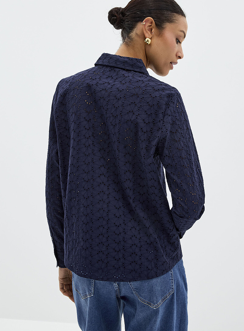Contemporaine Orange Broderie anglaise shirt for women