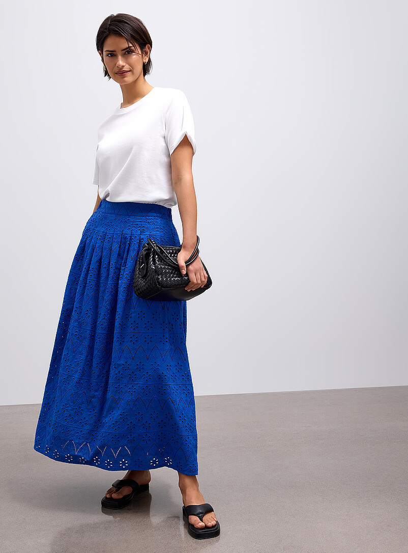 Broderie Anglaise Puffy Maxi Skirt