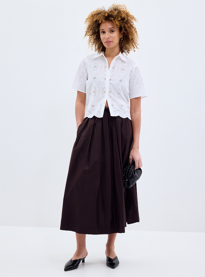 Scalloped Collar Broderie Anglaise Shirt
