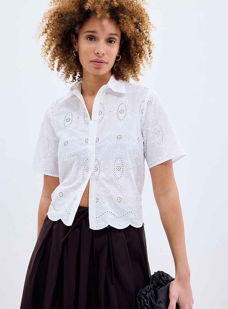 Scalloped collar broderie anglaise shirt product image 2
