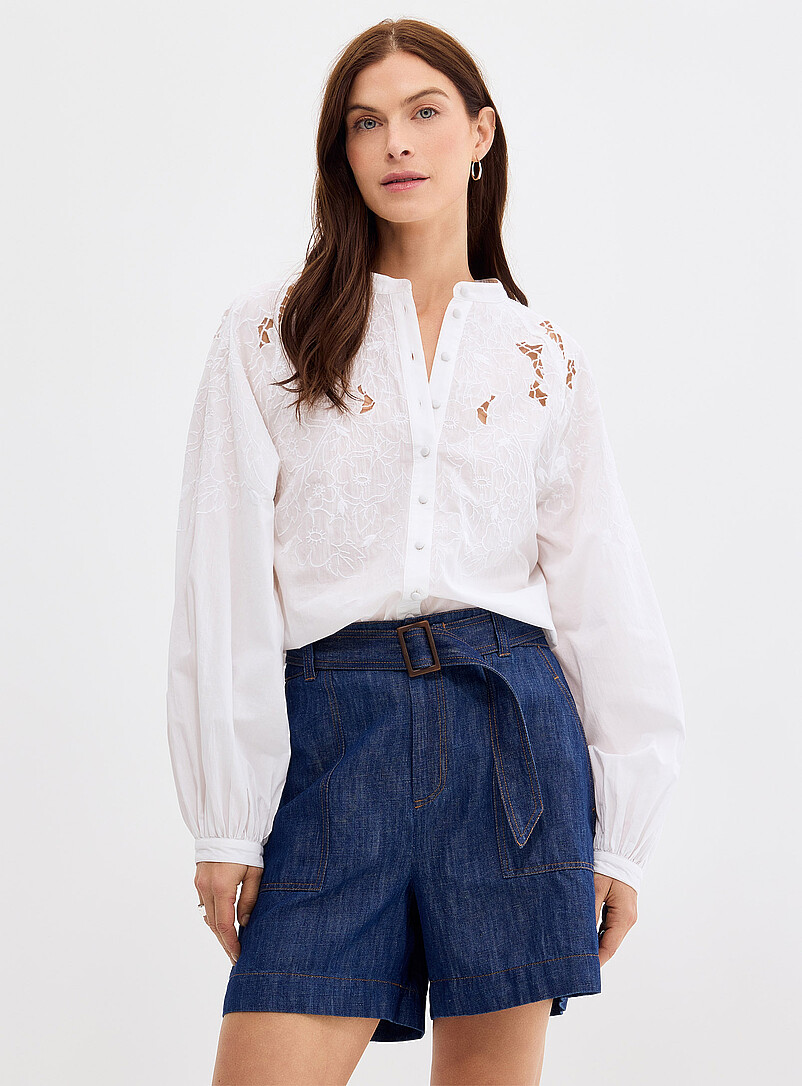 Richelieu embroidery stand-collar blouse product image 2