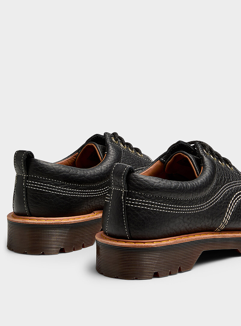 Dr. Martens: La chaussure derby Lowell cuir Wild Grain Homme Noir pour homme