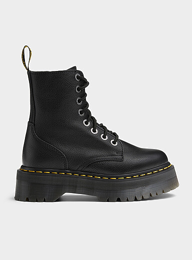 Dr. Martens: La botte plateforme lac&eacute;e Jadon III Femme Noir pour femme