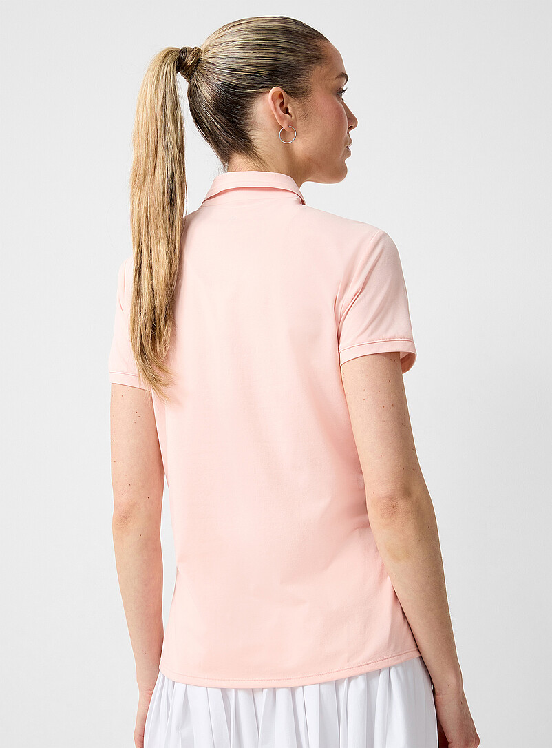Adidas Golf Peach Pink Ultimate365 peach fitted golf polo for women