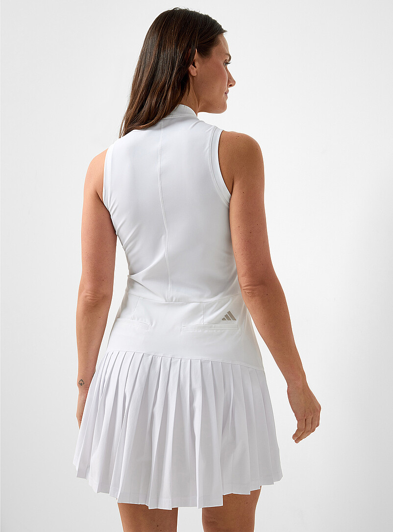 Adidas Golf White Half-pleated golf dress Shorts included for women