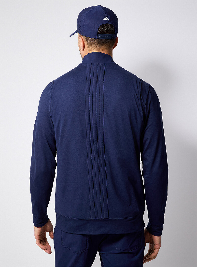 Adidas Golf Navy/Midnight Blue Ultimate365 jersey and canvas golf vest for men