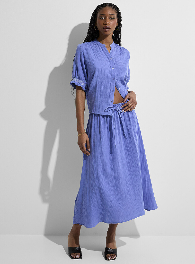 Jupe évasée bleue Ely conseiller disponible en plusieurs tailles Jupe évasée bleue Ely conseiller disponible en plusieurs tailles