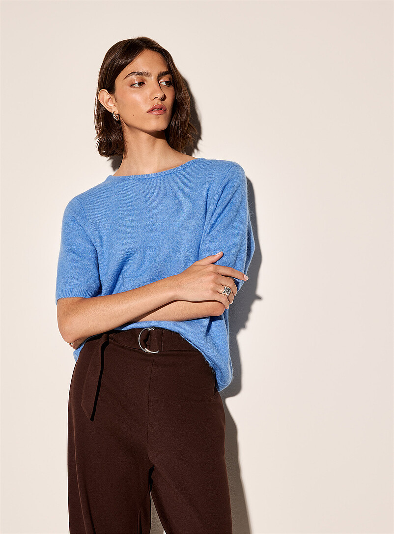Back-button fuzzy-knit sweater | ICHI | | Simons