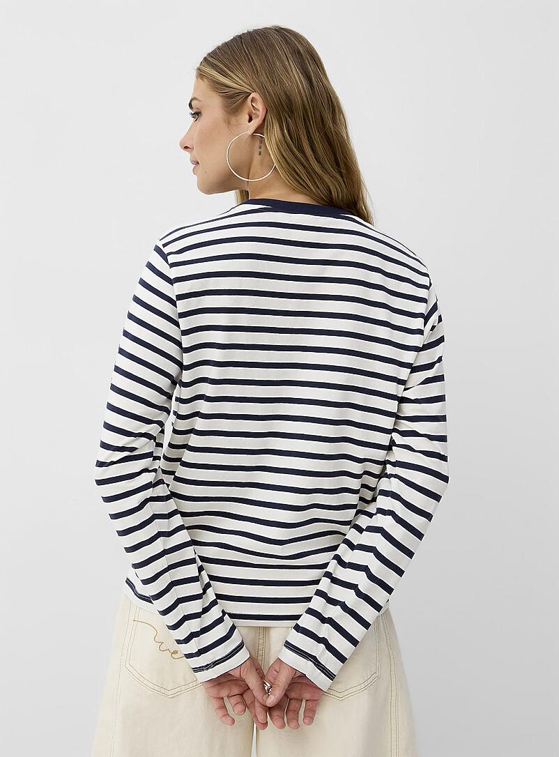 Long-sleeve striped boxy T-shirt | ICHI | | Simons