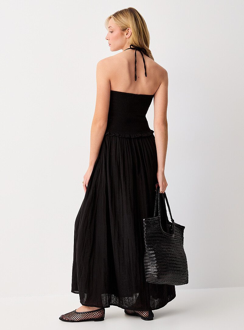 Pure cotton gauze smocked tube maxi dress | ICHI | Sundress | Simons