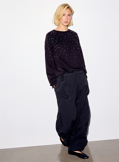Le sweat peau de p&ecirc;che &agrave; paillettes
