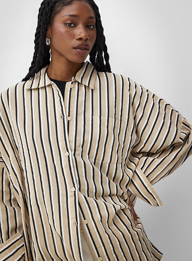 Pure cotton gauze oversized shirt | ICHI | | Simons