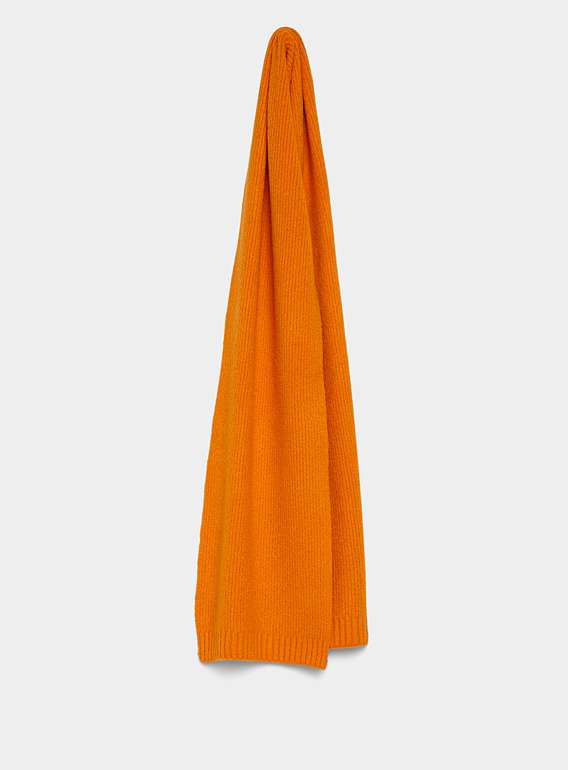 ICHI Orange Grooved scarf for women