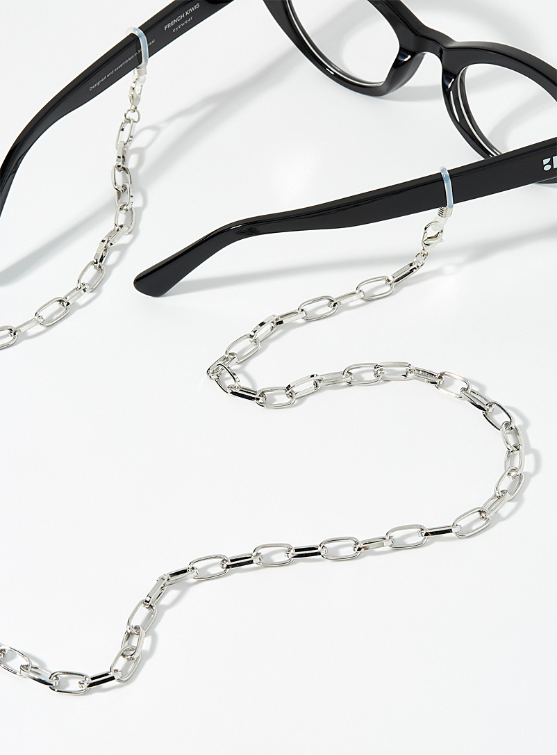 ICHI Silver Metallic glasses chain for women
