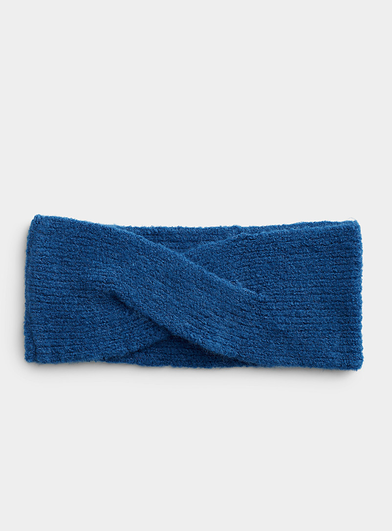ICHI: Le bandeau torsade monochrome Bleu pour femme