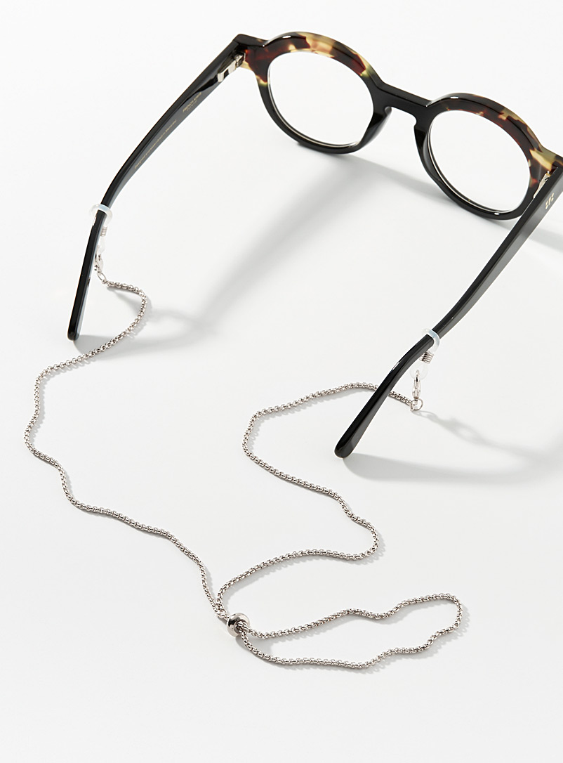 ICHI Silver Adjustable metallic glasses chain for women