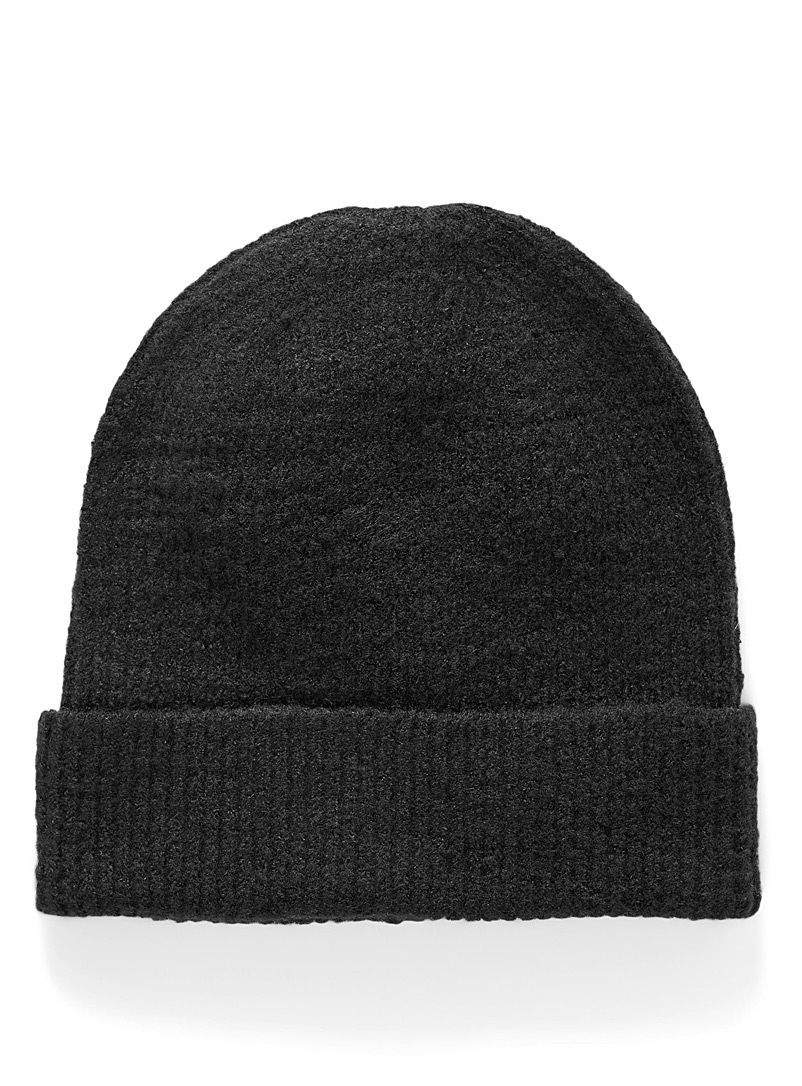 ICHI Black Soft colourful knit tuque for women