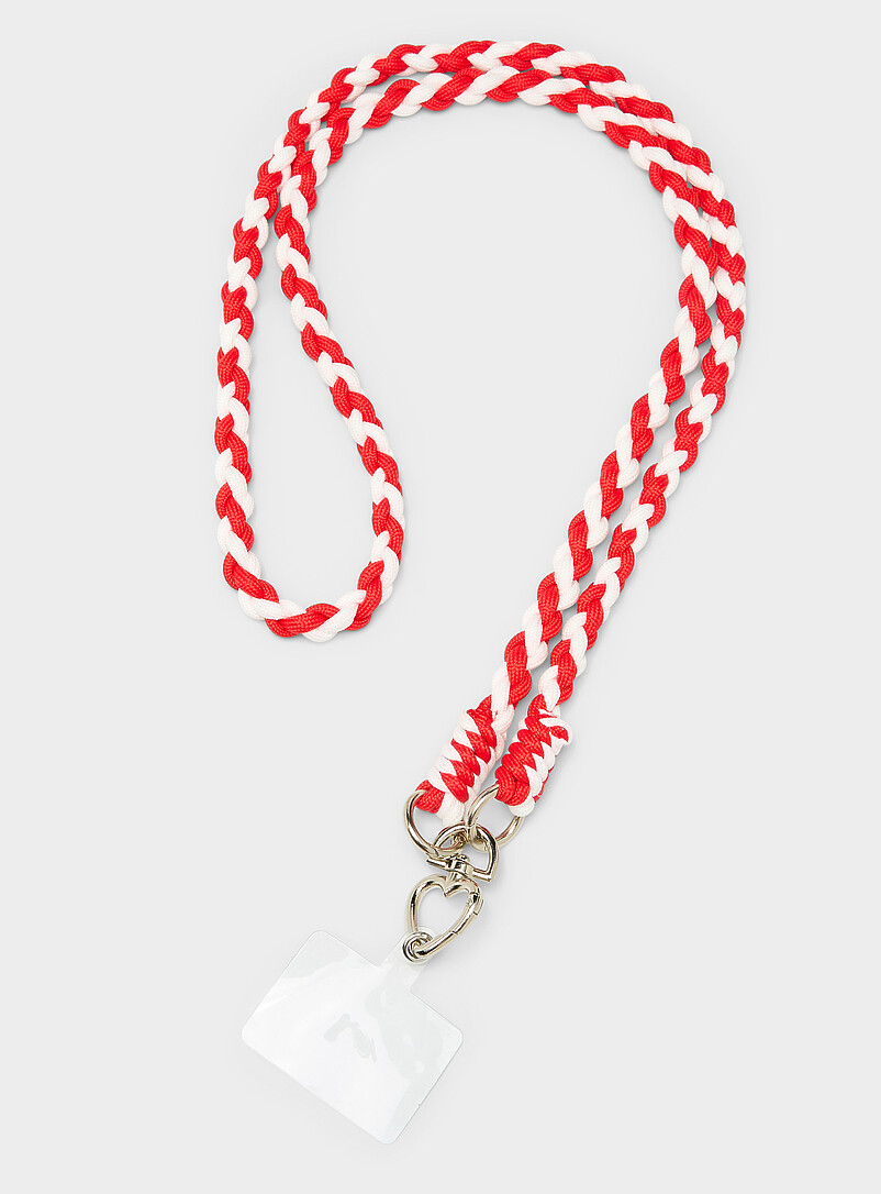 Simons Brown Twisted-cord crossbody phone strap for women