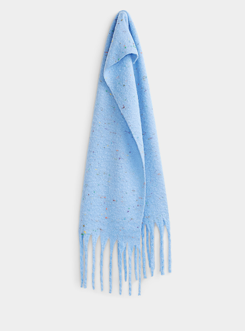 ICHI Baby Blue Festive confetti scarf for women