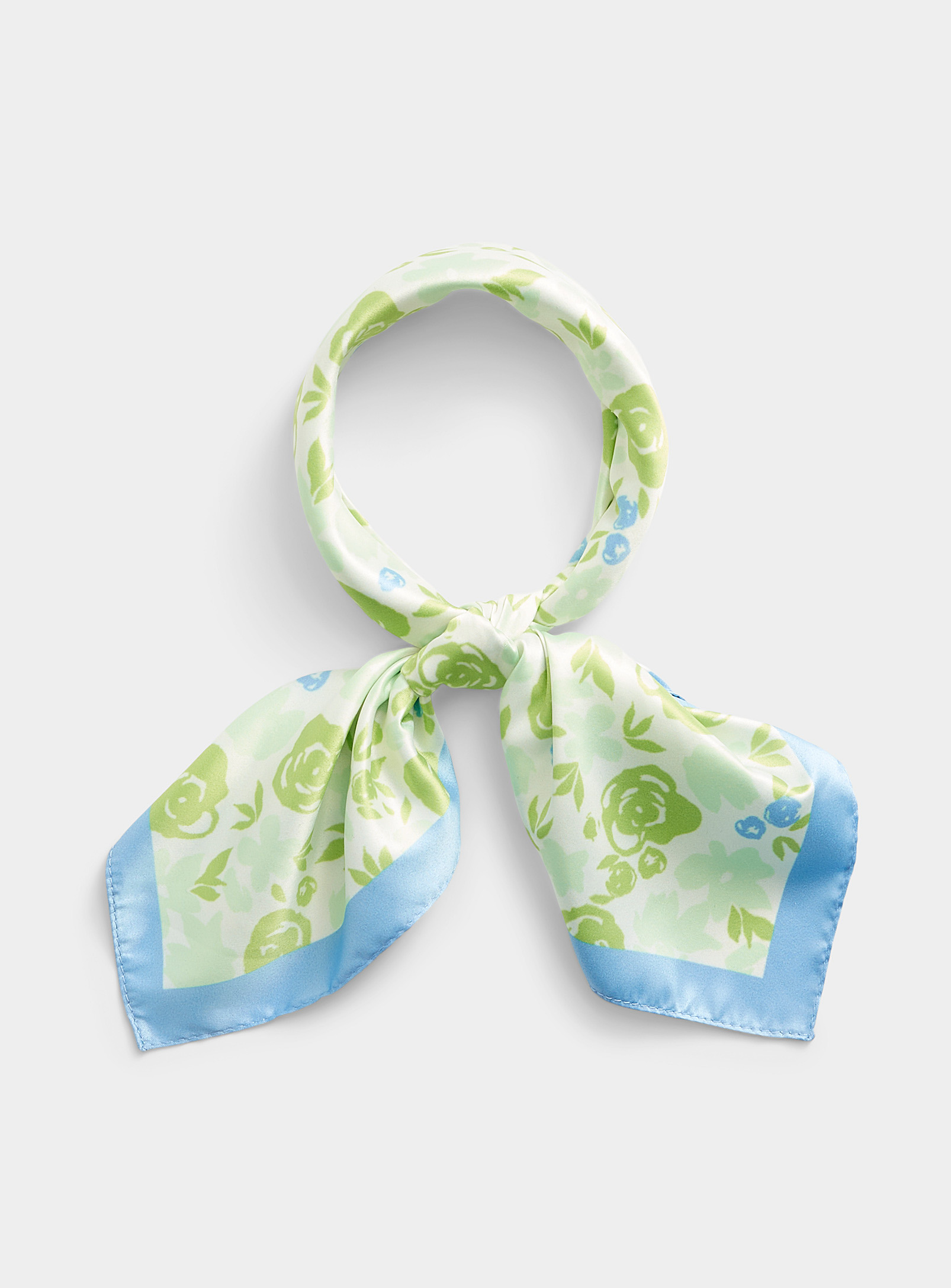 Ichi Minty Floral Scarf In Green