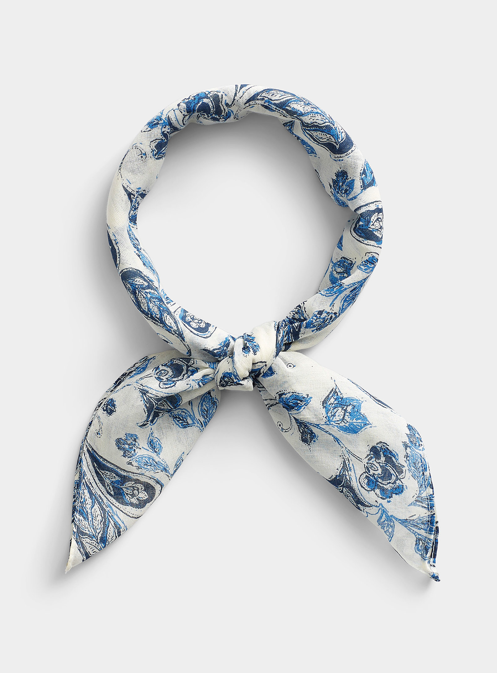 Ichi Paisley Tapestry Scarf In Blue