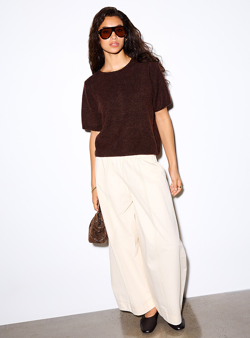 Back-button fuzzy-knit sweater product image 2