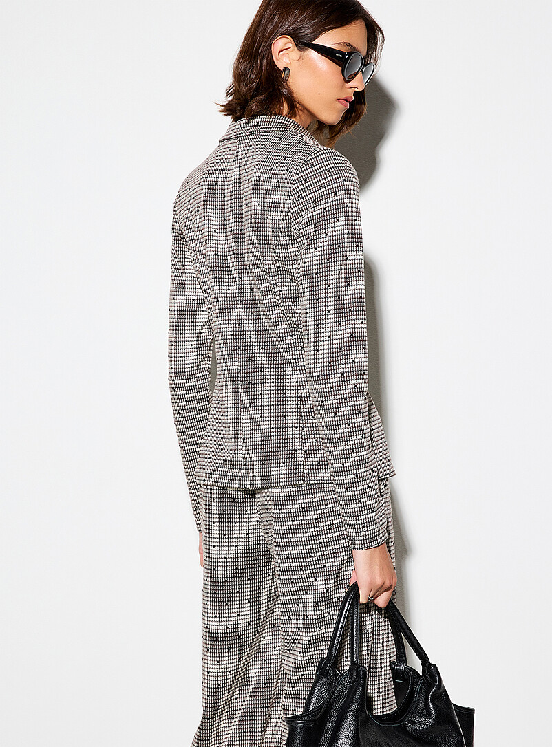 Houndstooth and polka dot fitted supple blazer product image 3