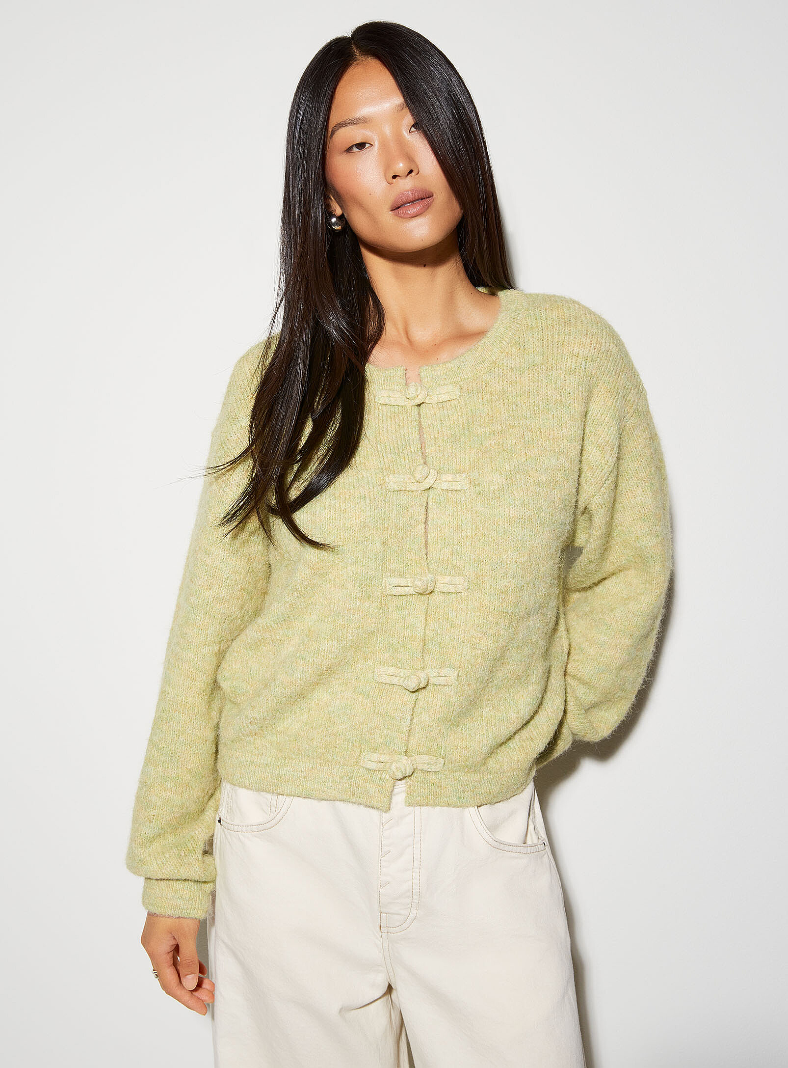 Frog closures ultra-soft cardigan