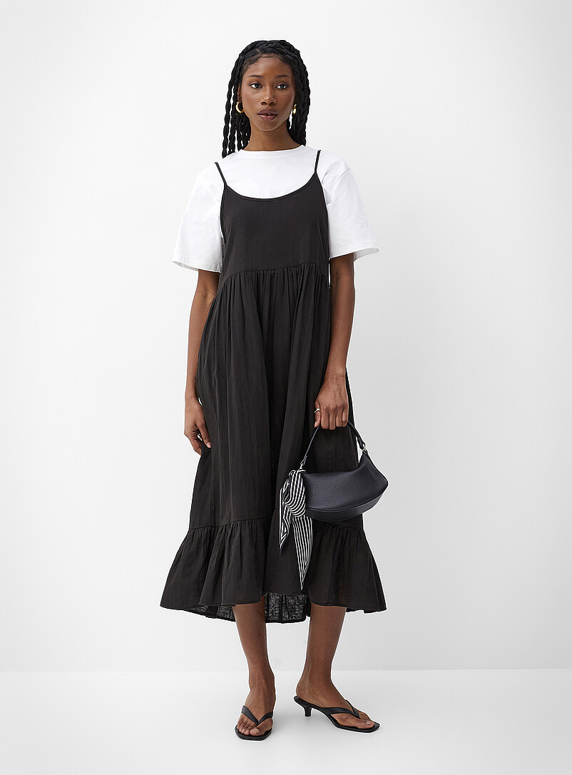 Tiered Pure Cotton Gauze Maxi Dress
