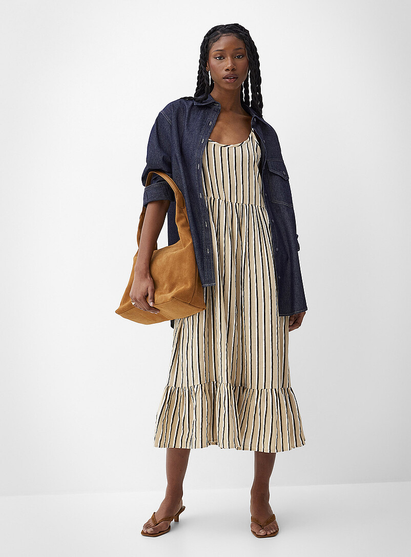 Tiered Pure Cotton Gauze Maxi Dress