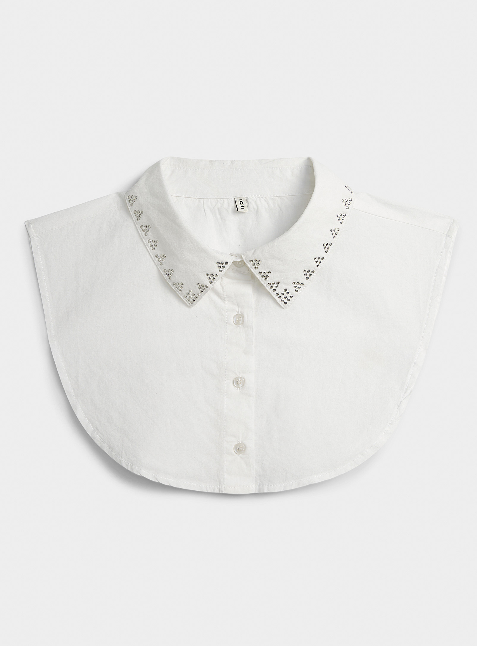 Ichi Studded Detail Faux Collar In White
