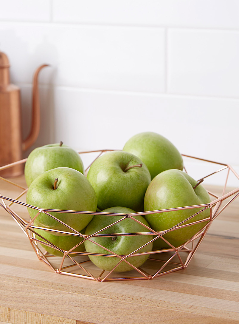 Rose gold metal fruit bowl | Simons Maison | Decorative Fruit Bowls and Baskets for the Table ...