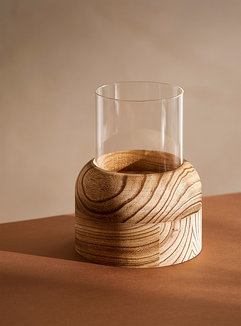 Simons Maison Assorted Glass and wood candleholder