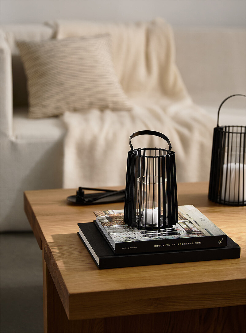 Simons Maison: La lanterne grillag&eacute;e m&eacute;tal peint Noir